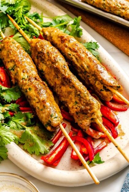 Chicken Sheekh Kebab.