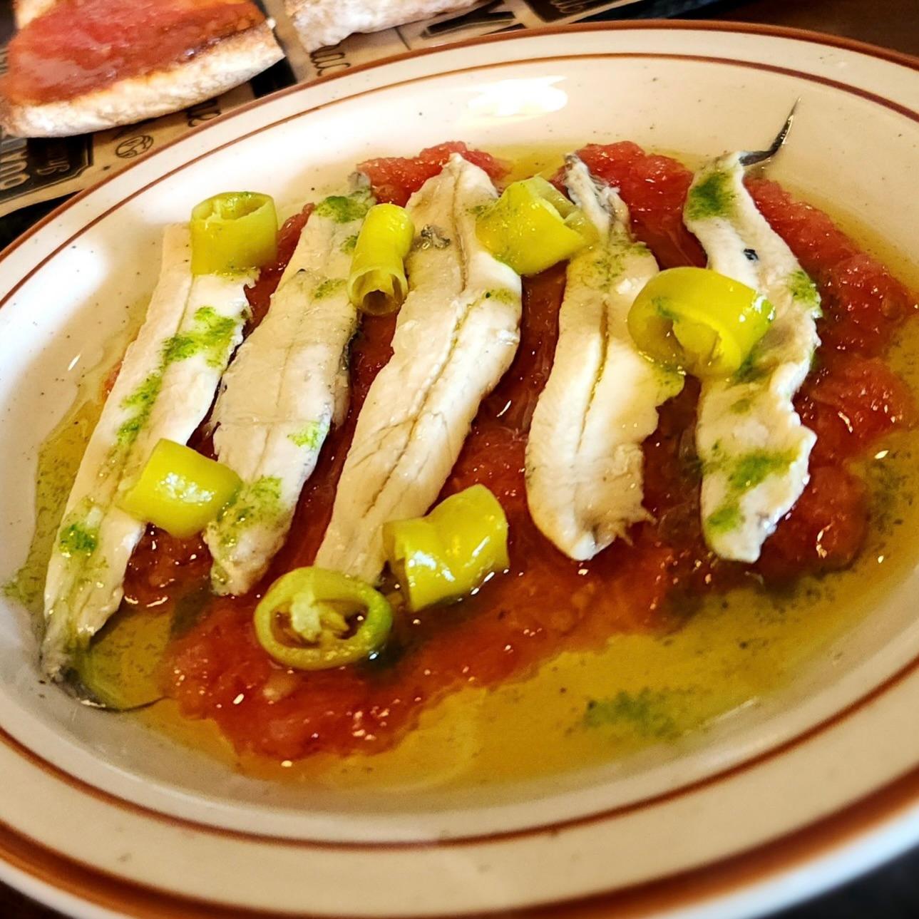 Marinated White Anchovies.