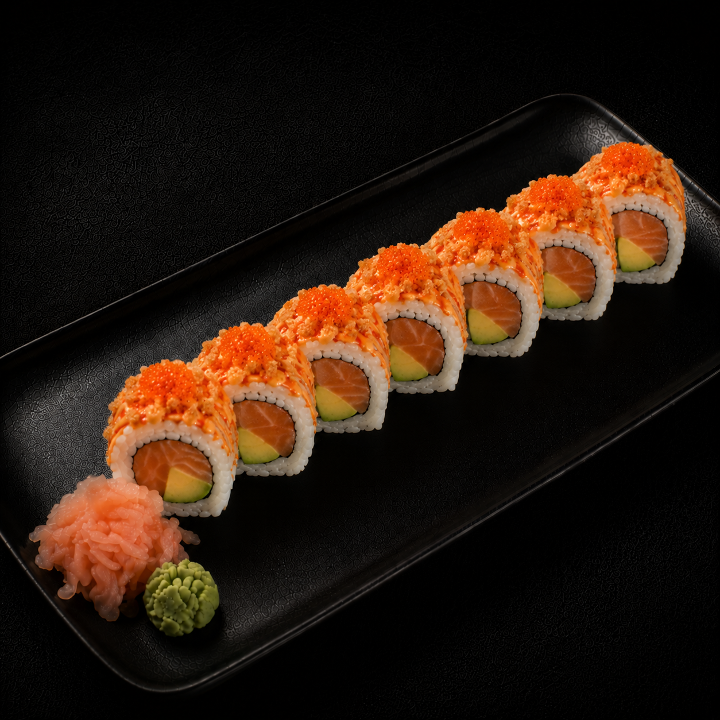 Spicy Crunchy Salmon Roll.