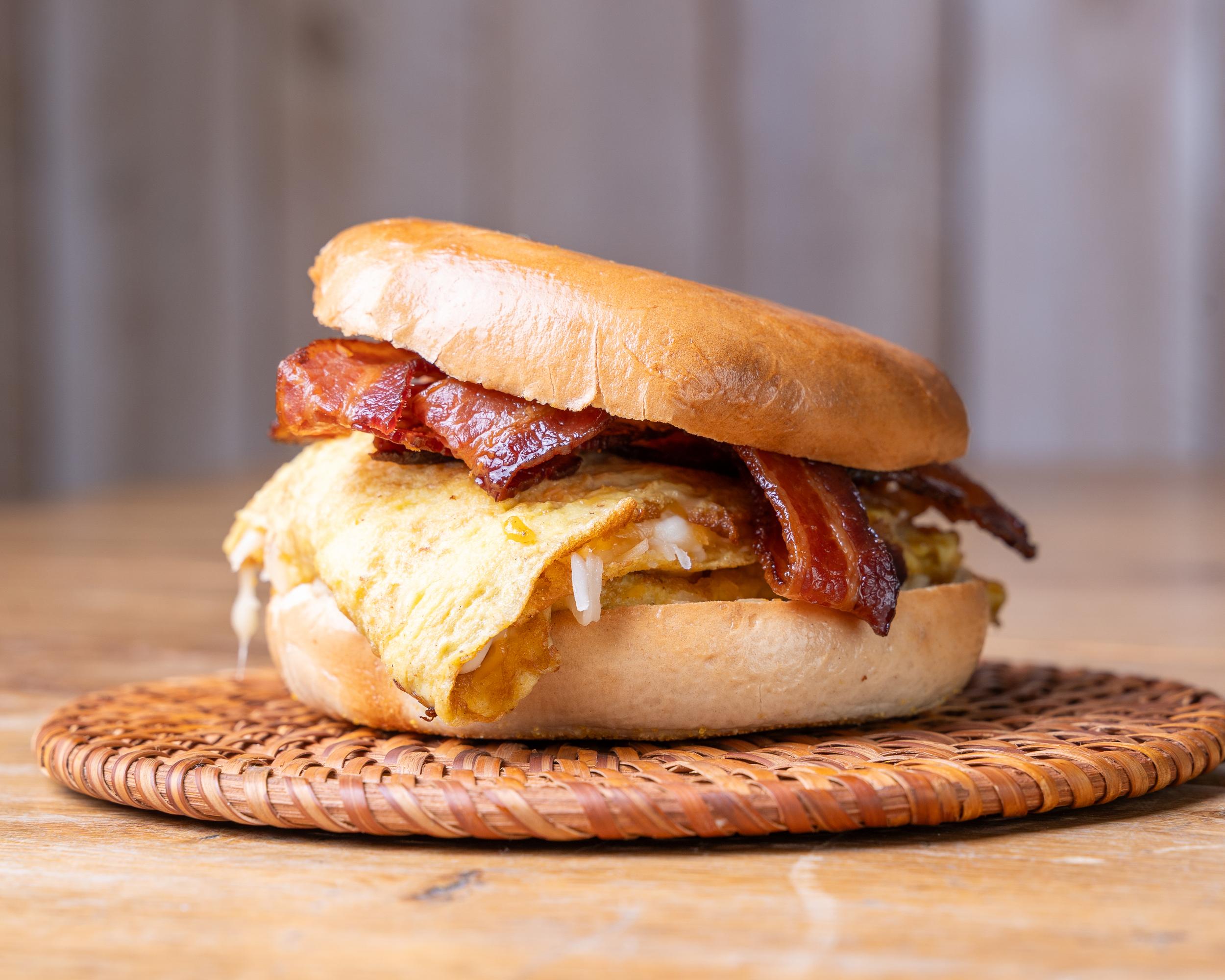 Bacon Bagel Sandwich.