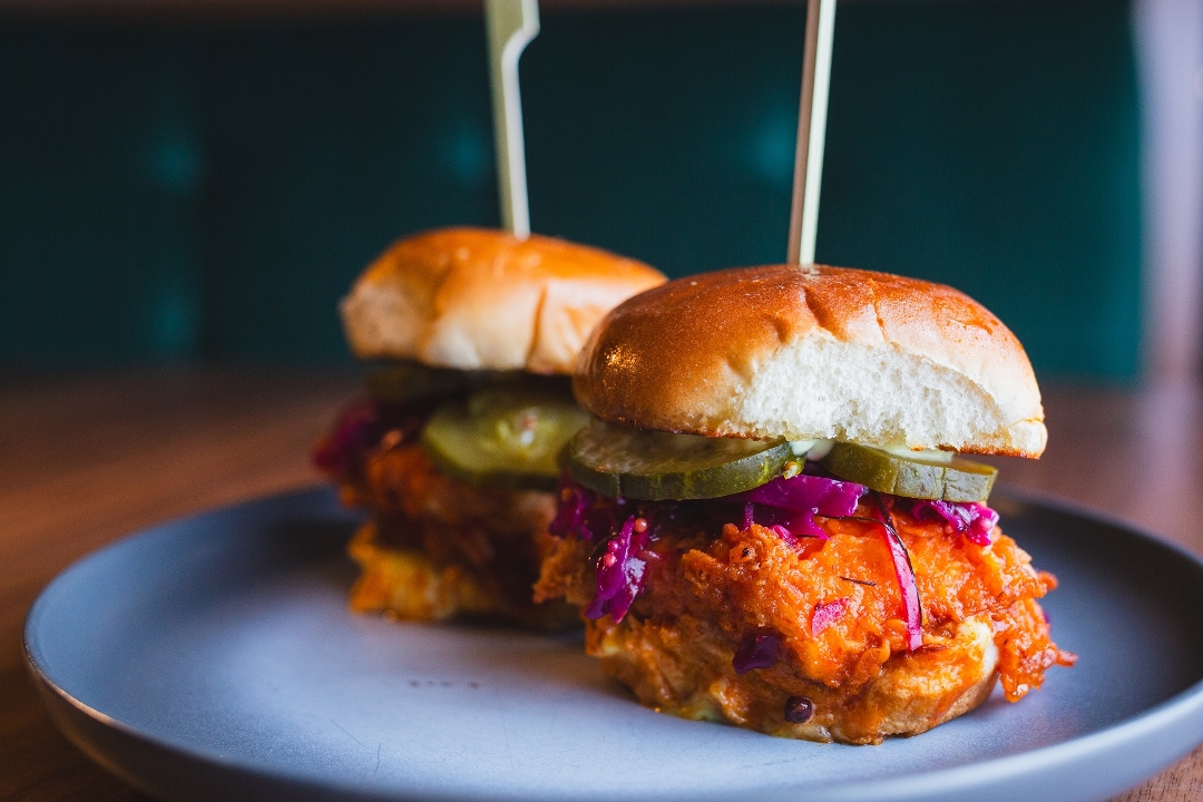 Spicy Fried Chicken Sliders.