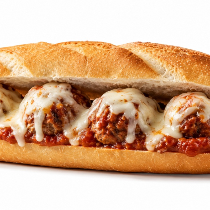 Meatball Parmigiana Sub.