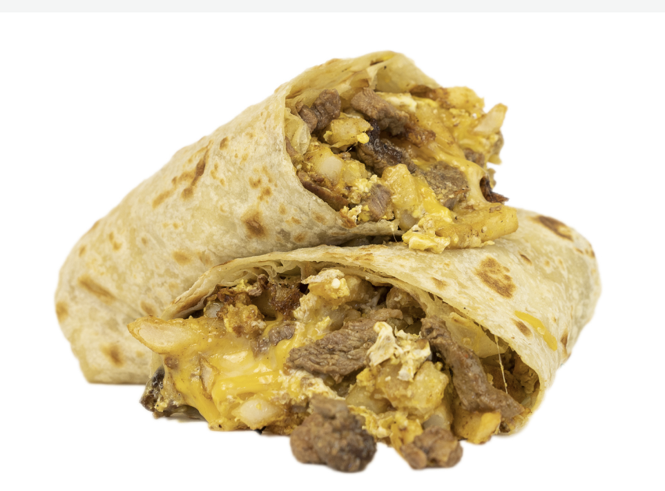 STEAK & EGG BREAKFAST BURRITO.