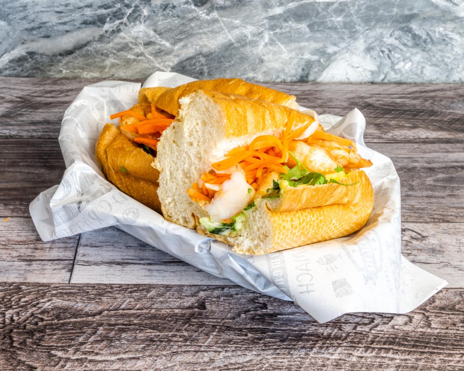 Grilled Shrimp Banh Mi.