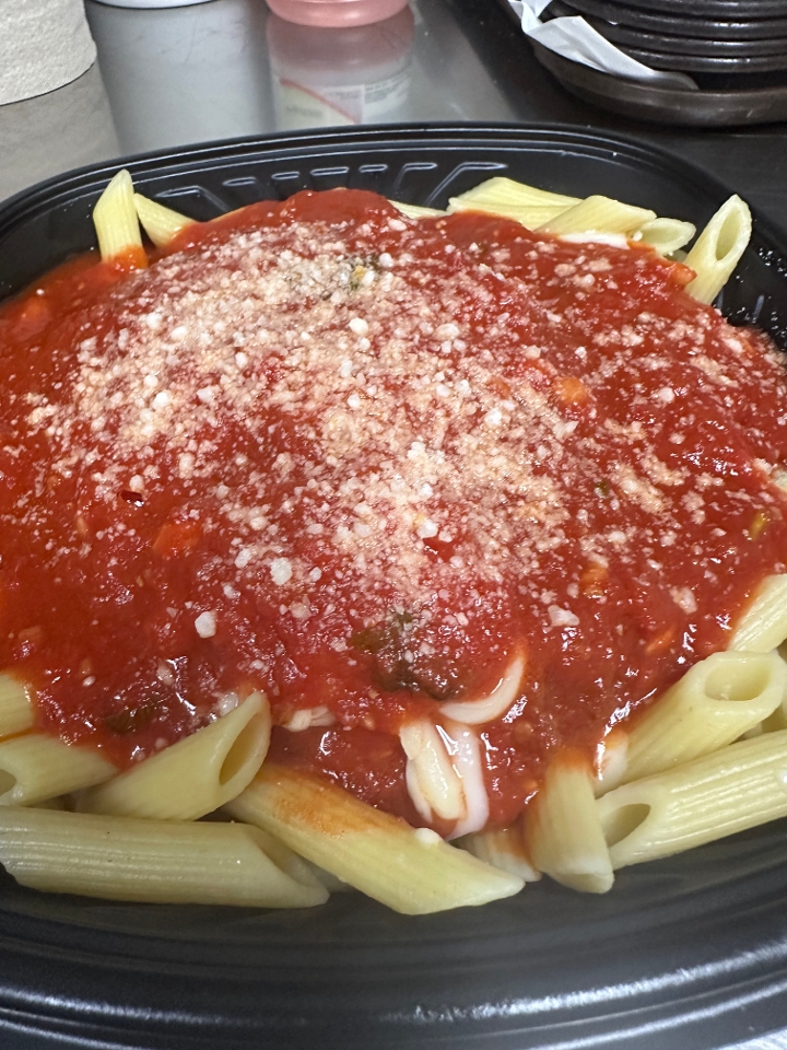 Eggplant Parm on Mostaccioli **.