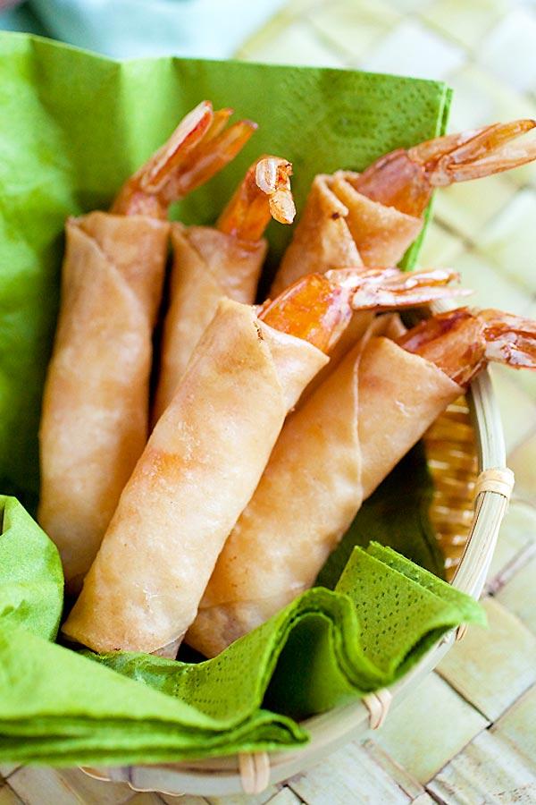 Crispy Shrimp Rolls.