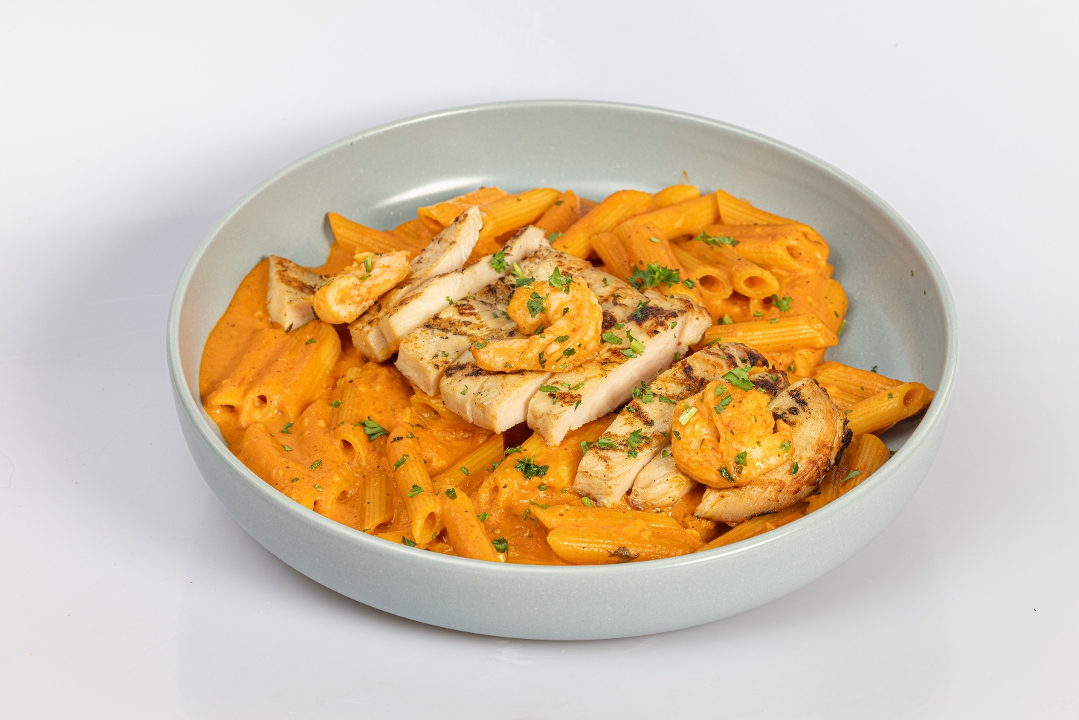 Chicken & Shrimp Alla Vodka.