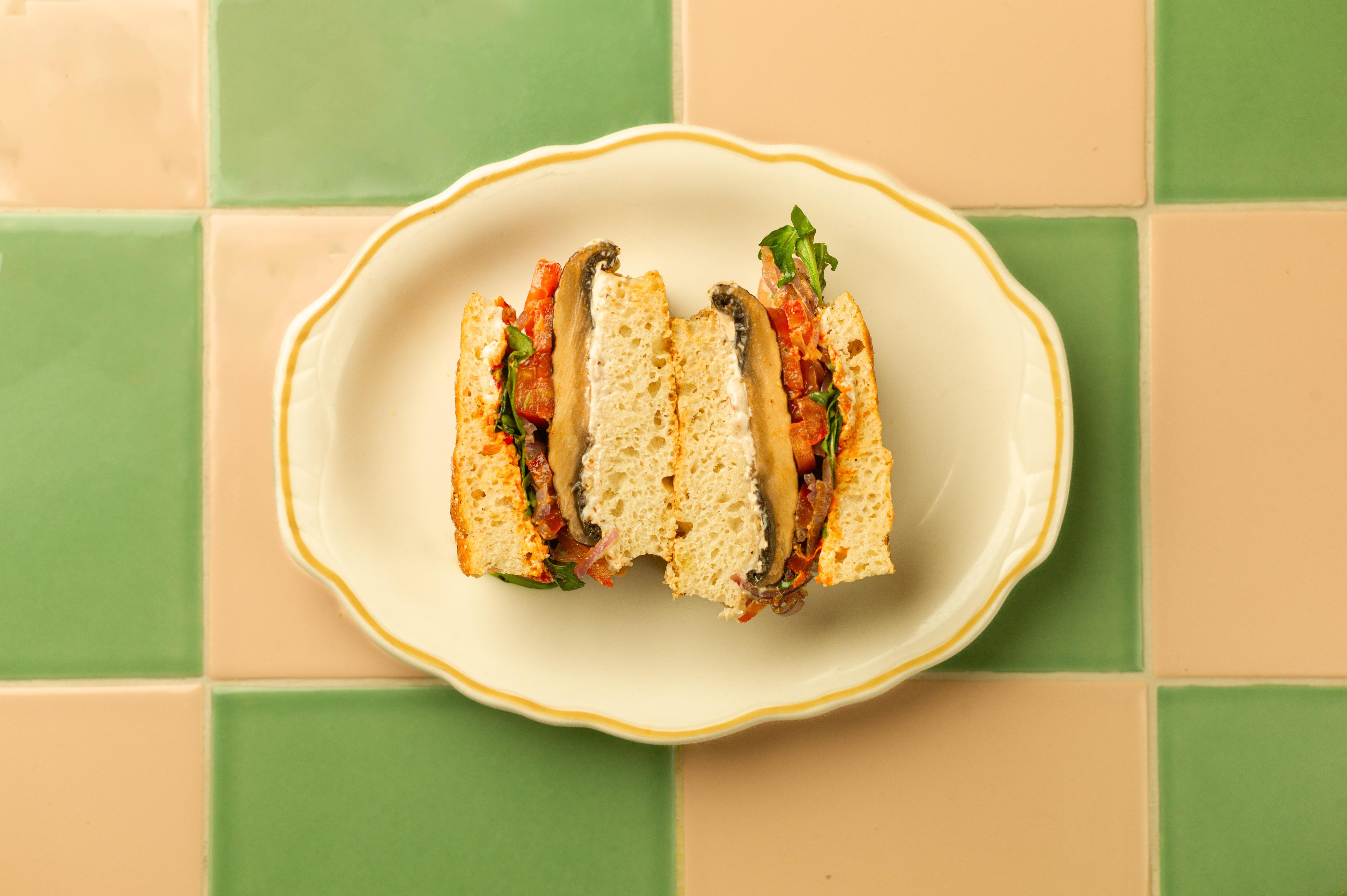 Spicy Mushroom Sandwich.