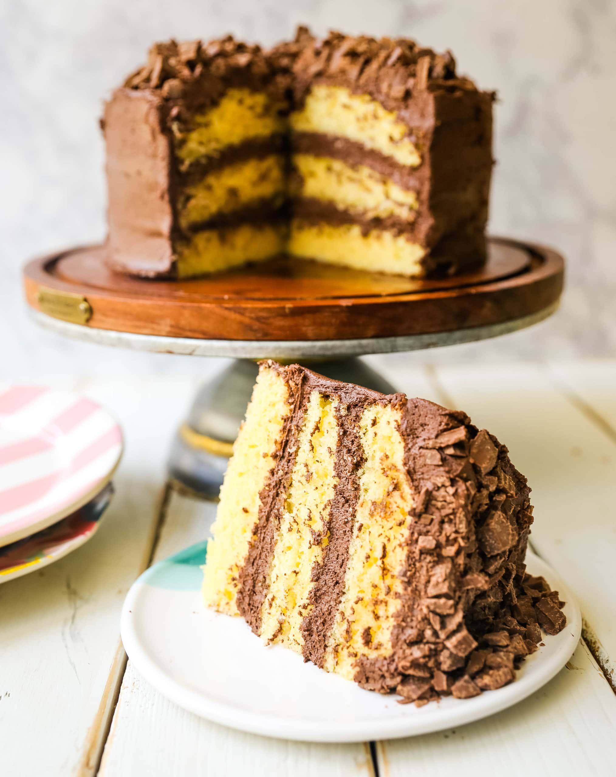 Yellow Cake w/Chocolate Buttercream.
