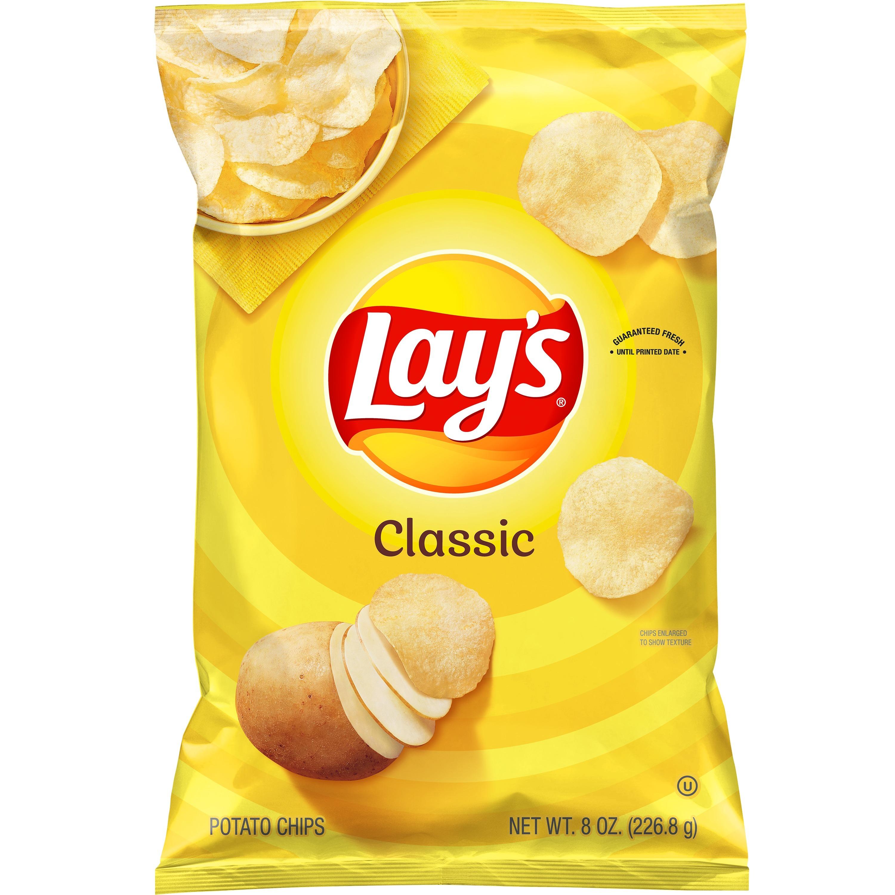 Lay's Classic Potato Chips  8 Oz Bag.