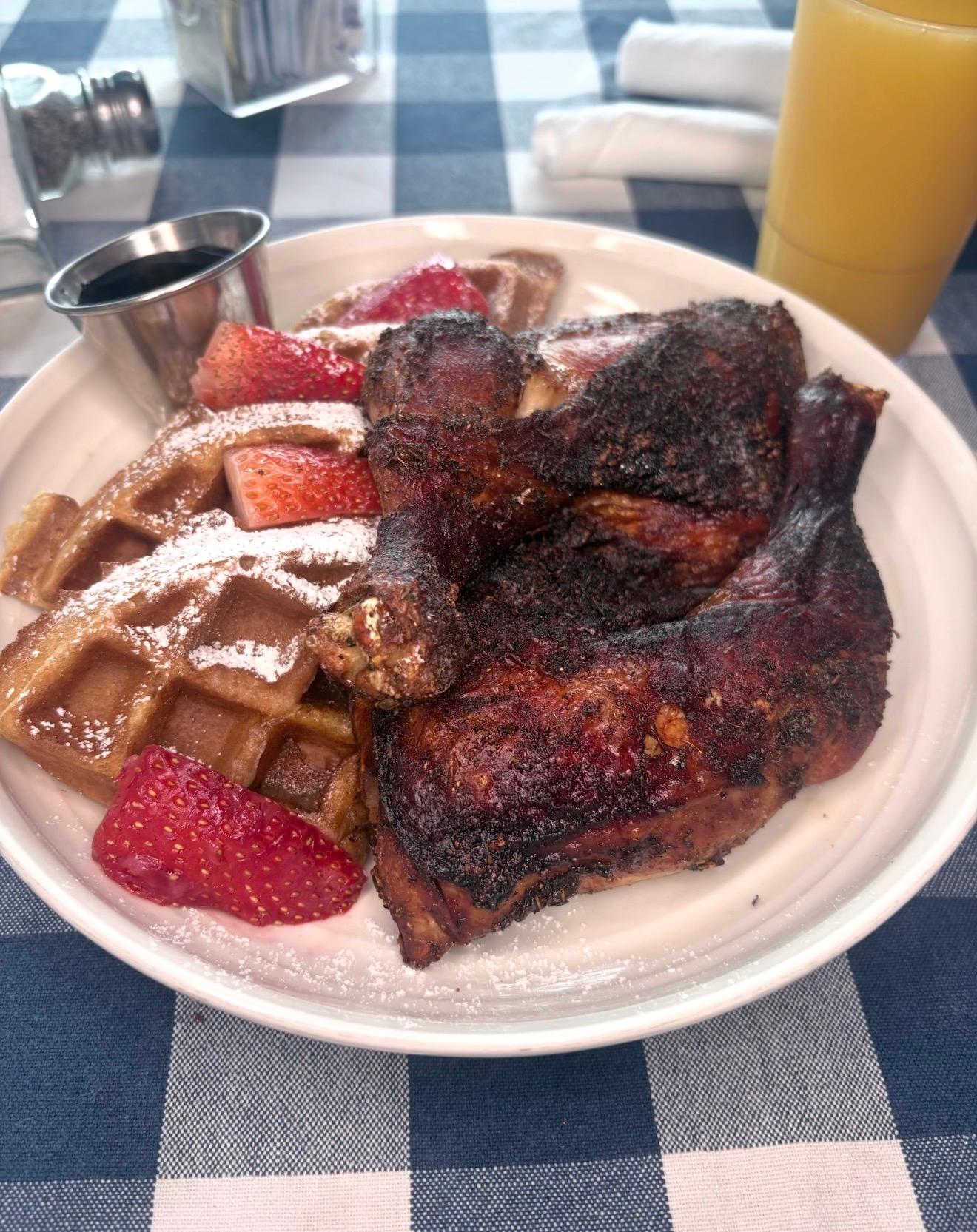 Jerk Chicken & Sweet Potato Waffles.