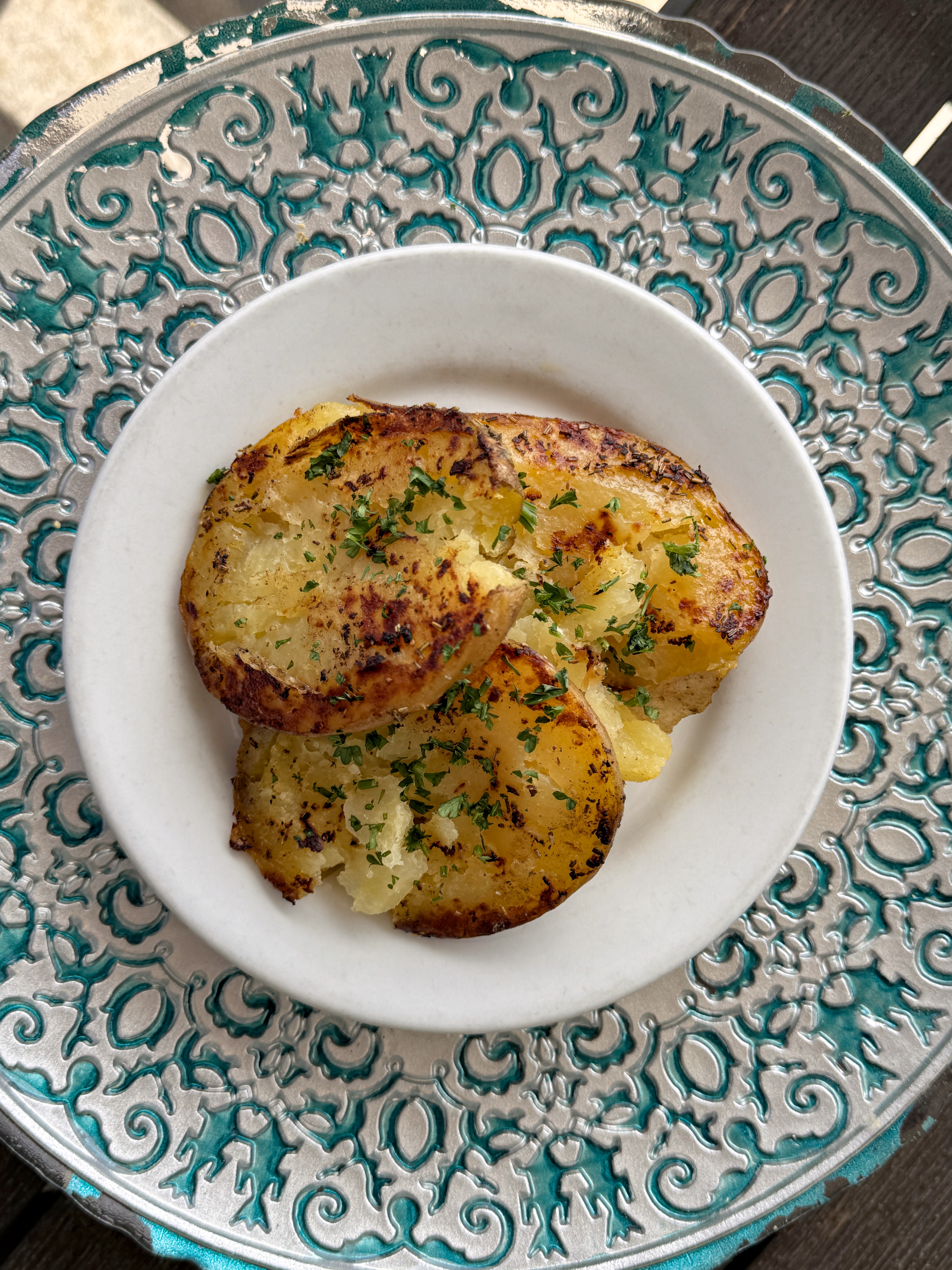 Garlic Smashed Potatoes.