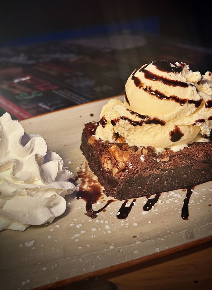 Brownie with Ice Cream.