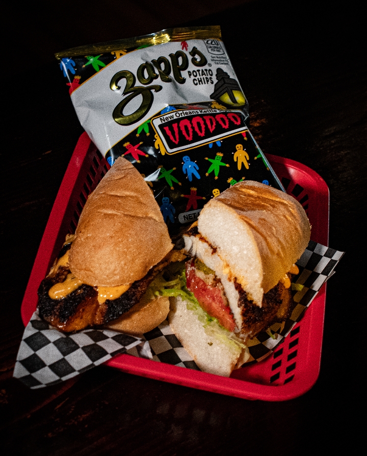 Blackened catfish po boy.