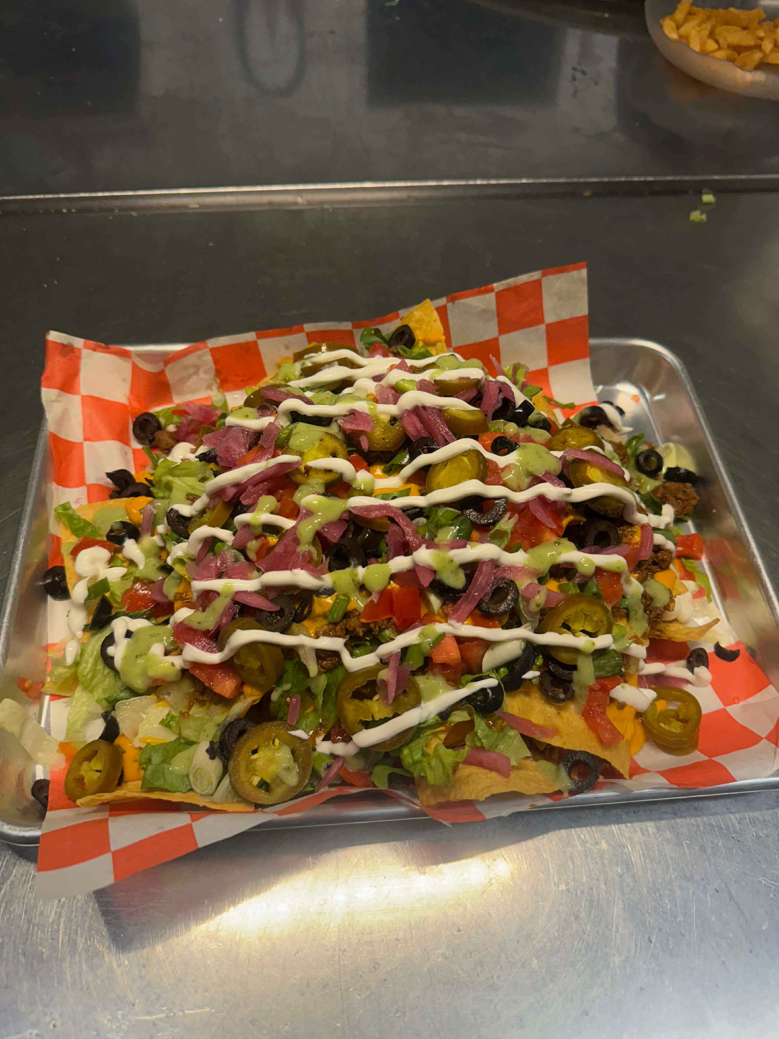 Kitchen Sink Nachos.
