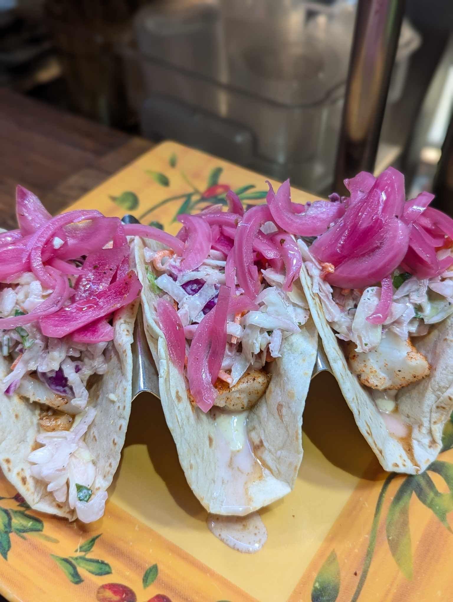 Blackened Cod Tacos.