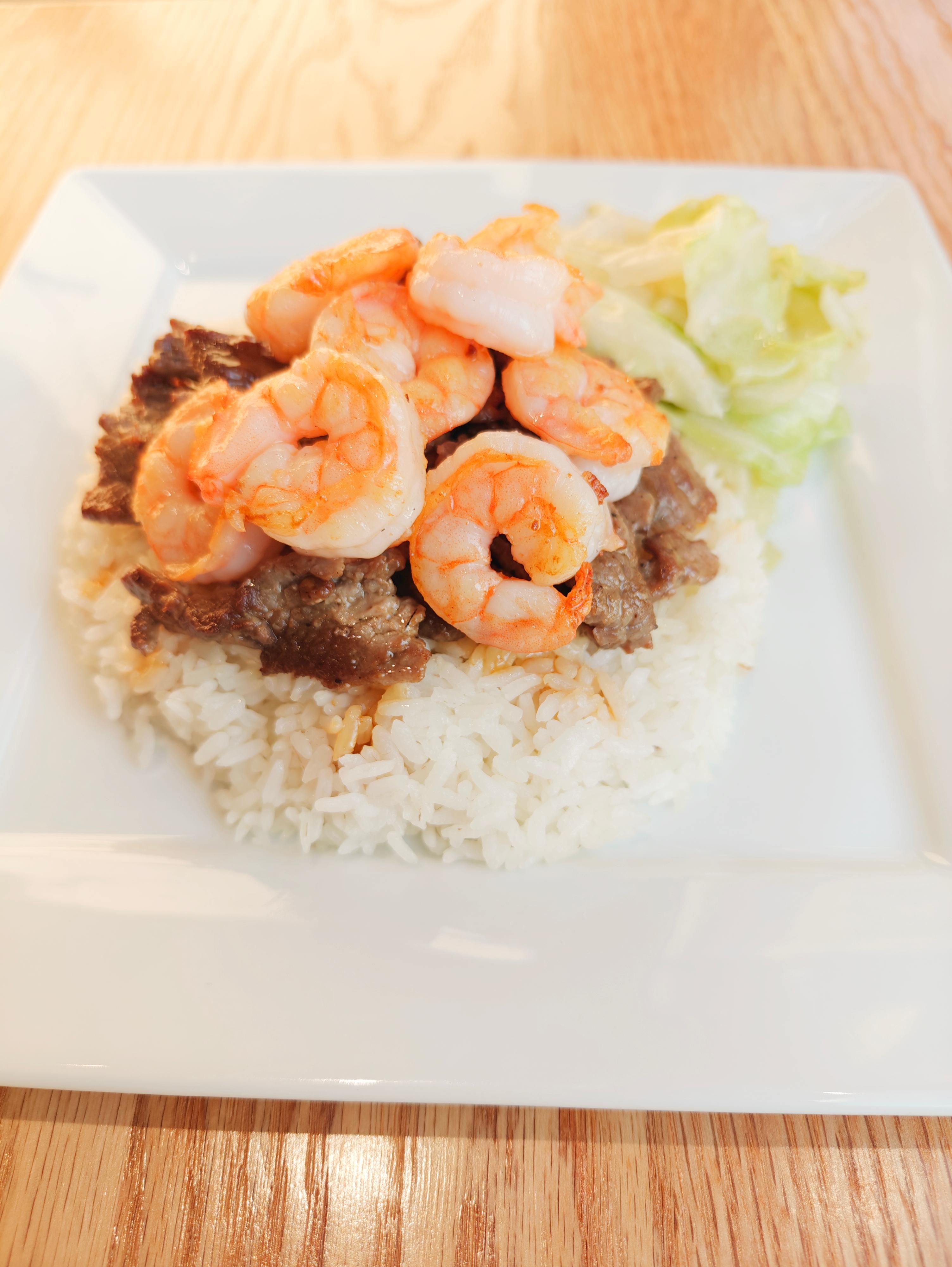 Beef & Shrimp Teriyaki.