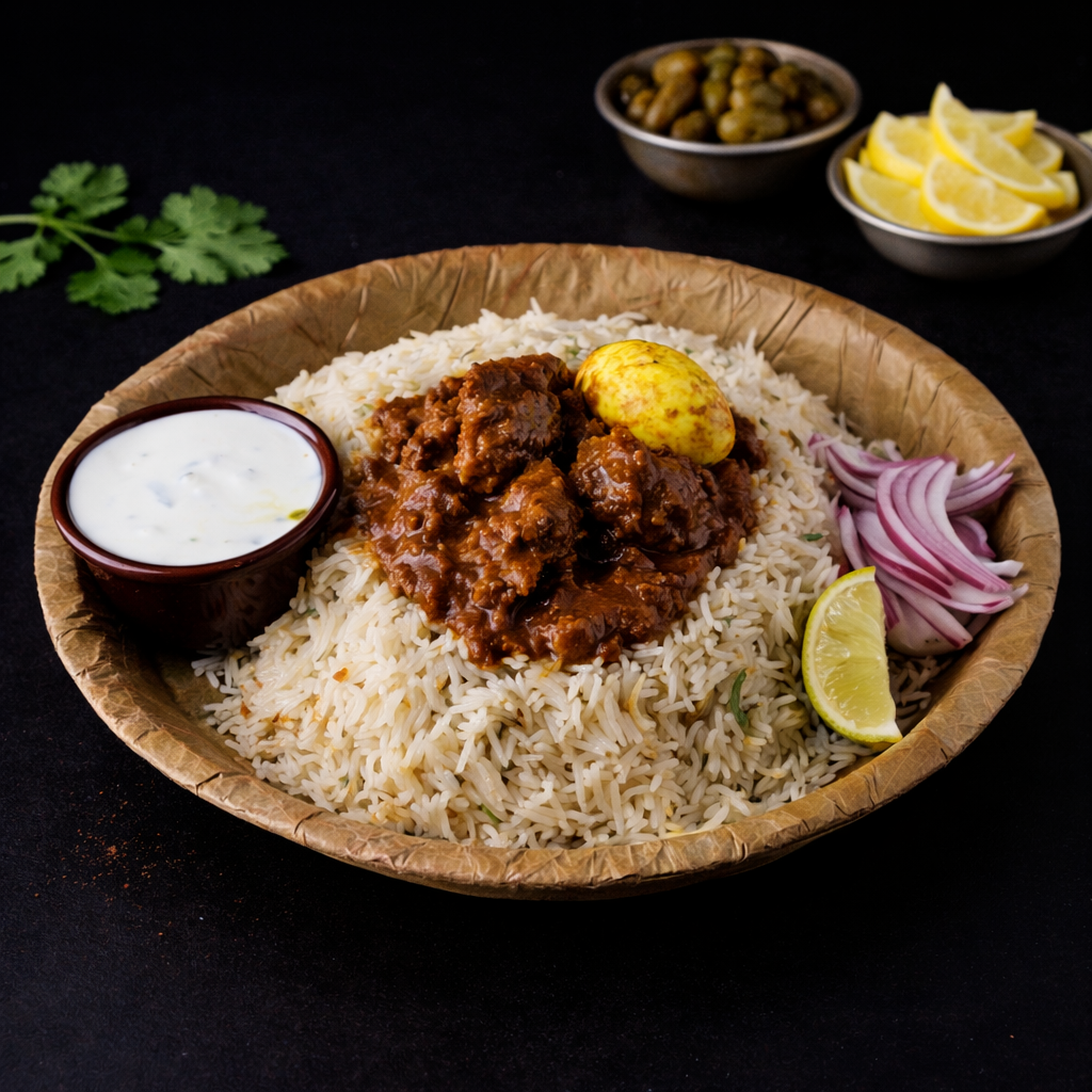 Ulavacharu Goat Pulao (Horse Gram Goat Pulao).