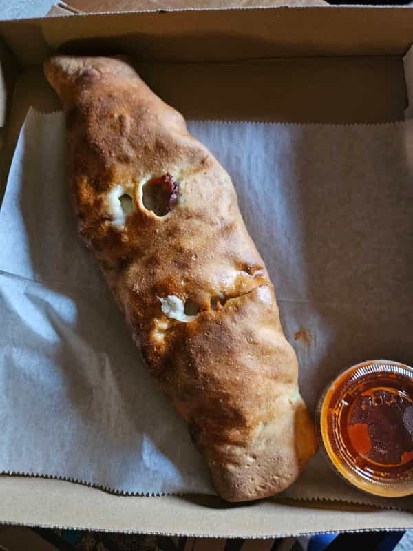 Personal Sausage & Peppers Stromboli.