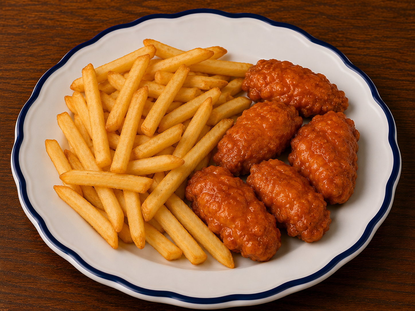 5PCS Boneless Chicken and Fries.