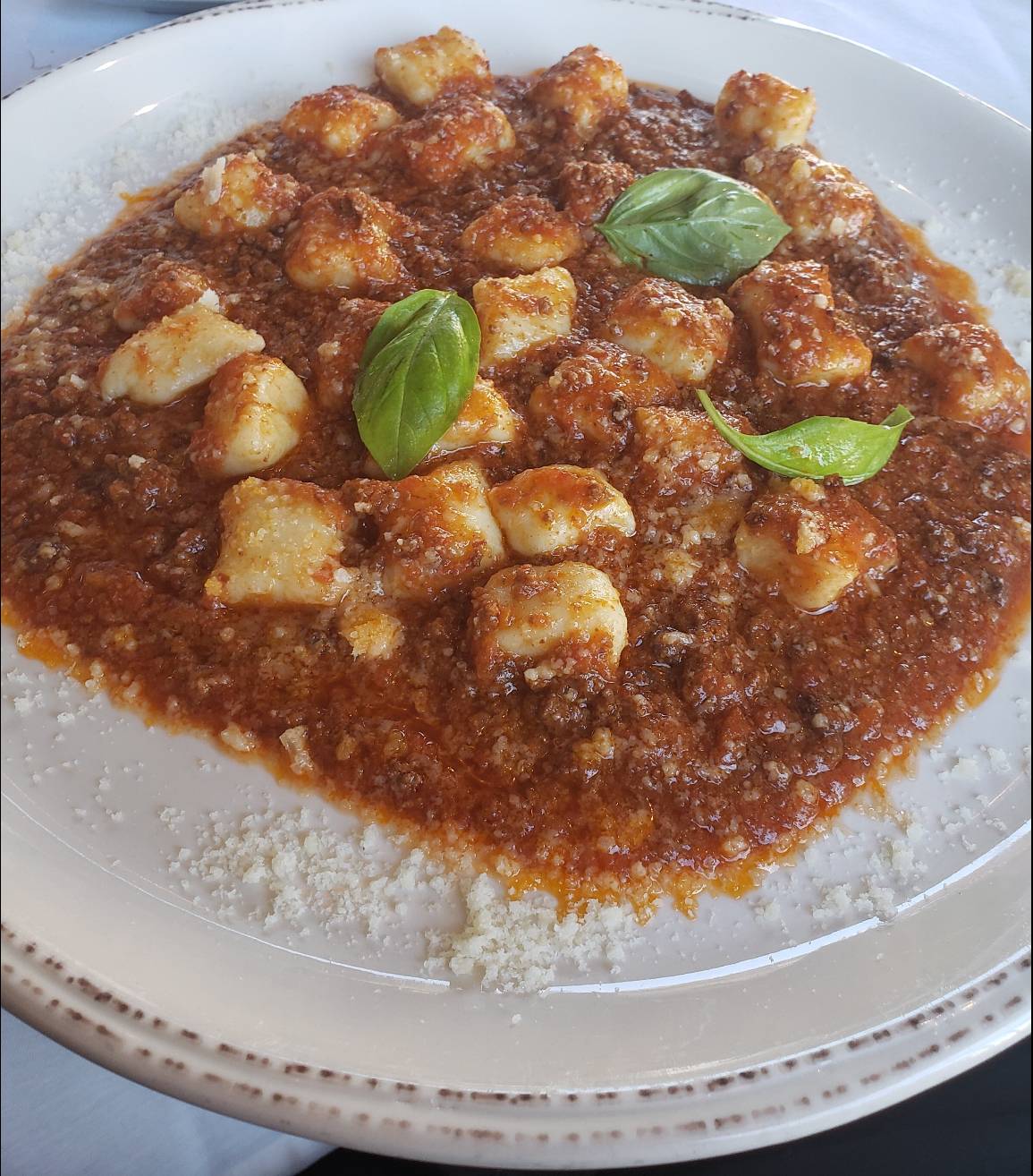 Vegan gnocchi alla bolognese.