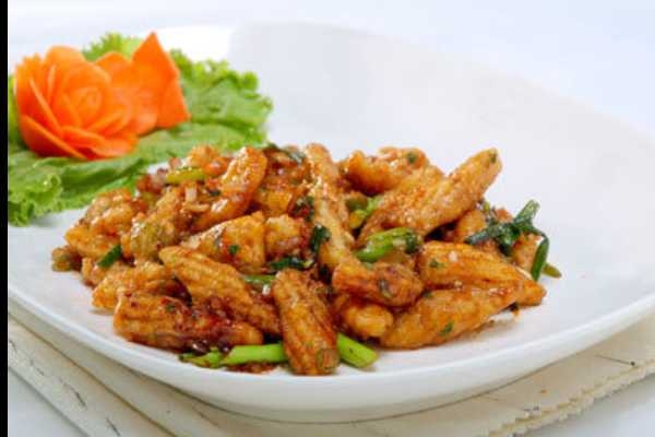 Baby Corn Manchurian.