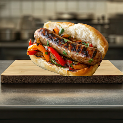 The GPO 1/4 lb. Wurst - Wisconsin Amber Beer.