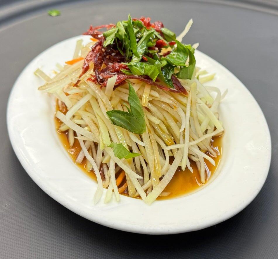 Beef Jerky Papaya Salad.