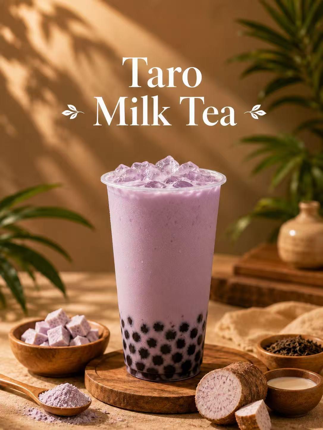 Taro Boba Milk Tea.
