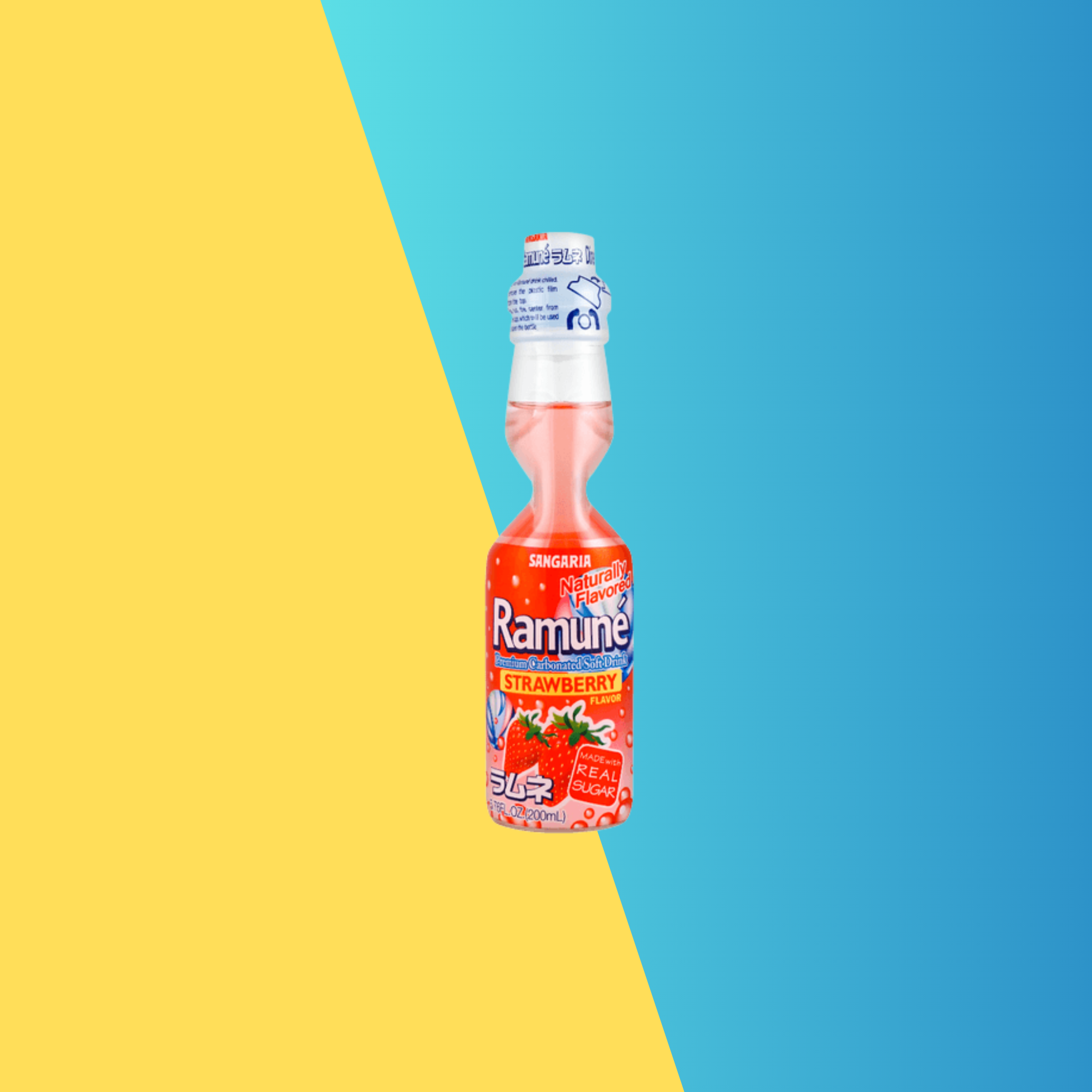 Strawberry Japanese Soda Ramune.