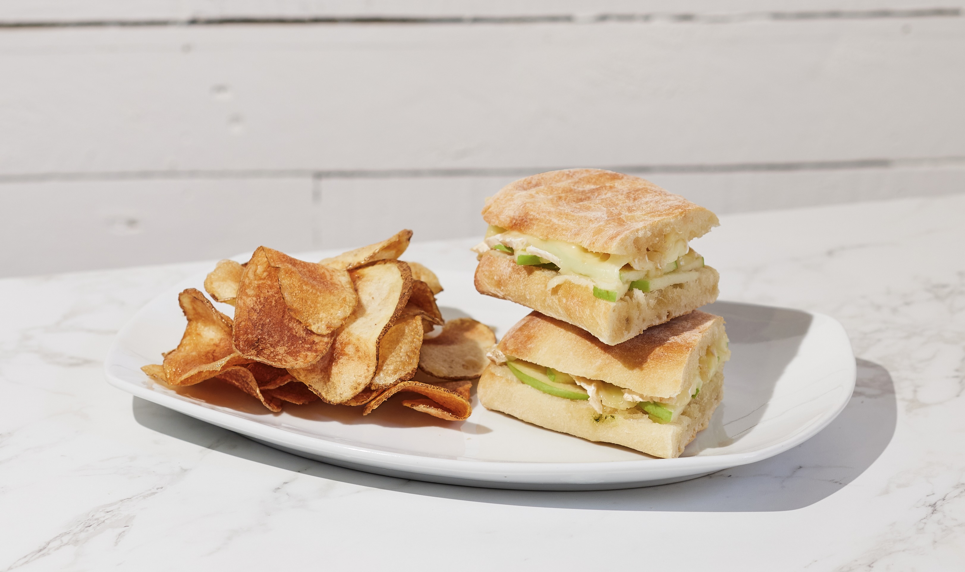 Warm Brie & Apple w/ Honey Panini.