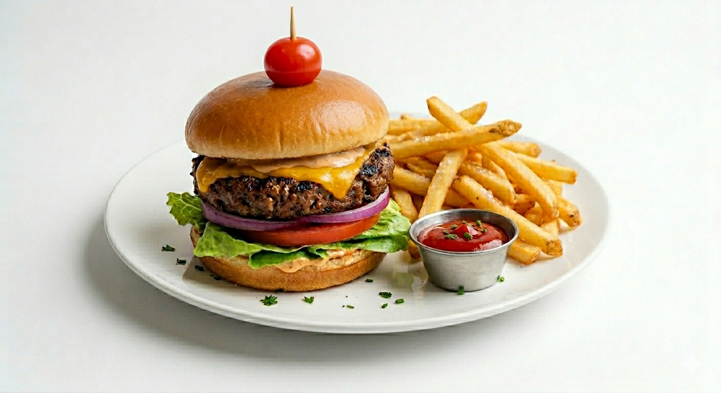 Impossible Burger Served w/ fries. (REG $16).