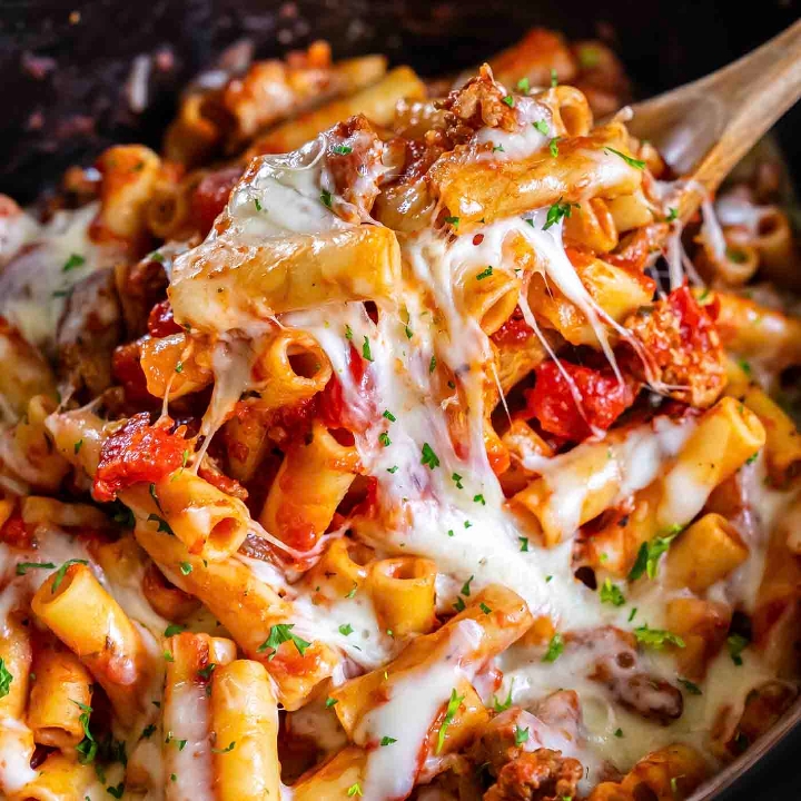 Baked ziti & Tomato sauce Pasta.