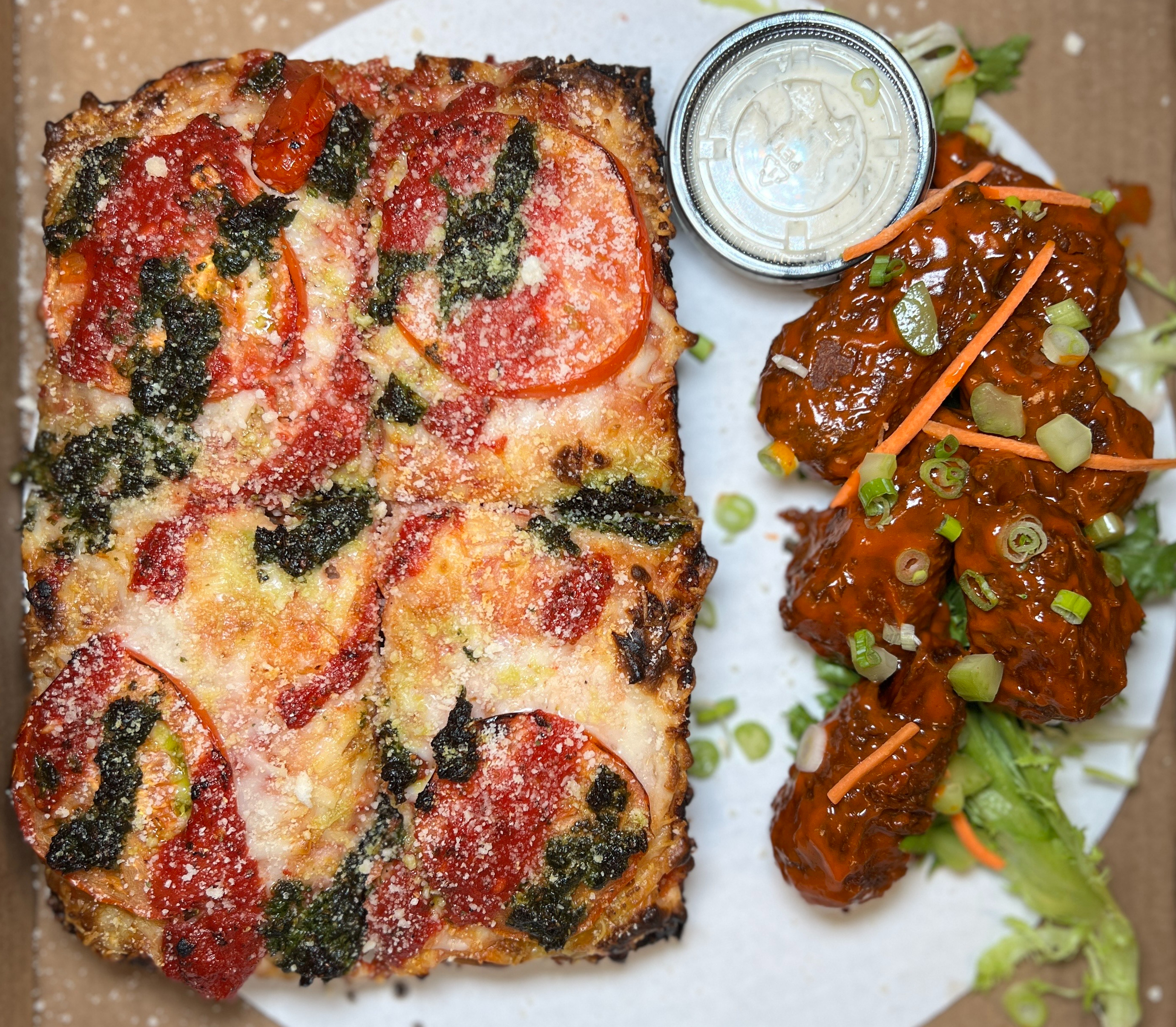 1/2 Deep Dish & Wings.