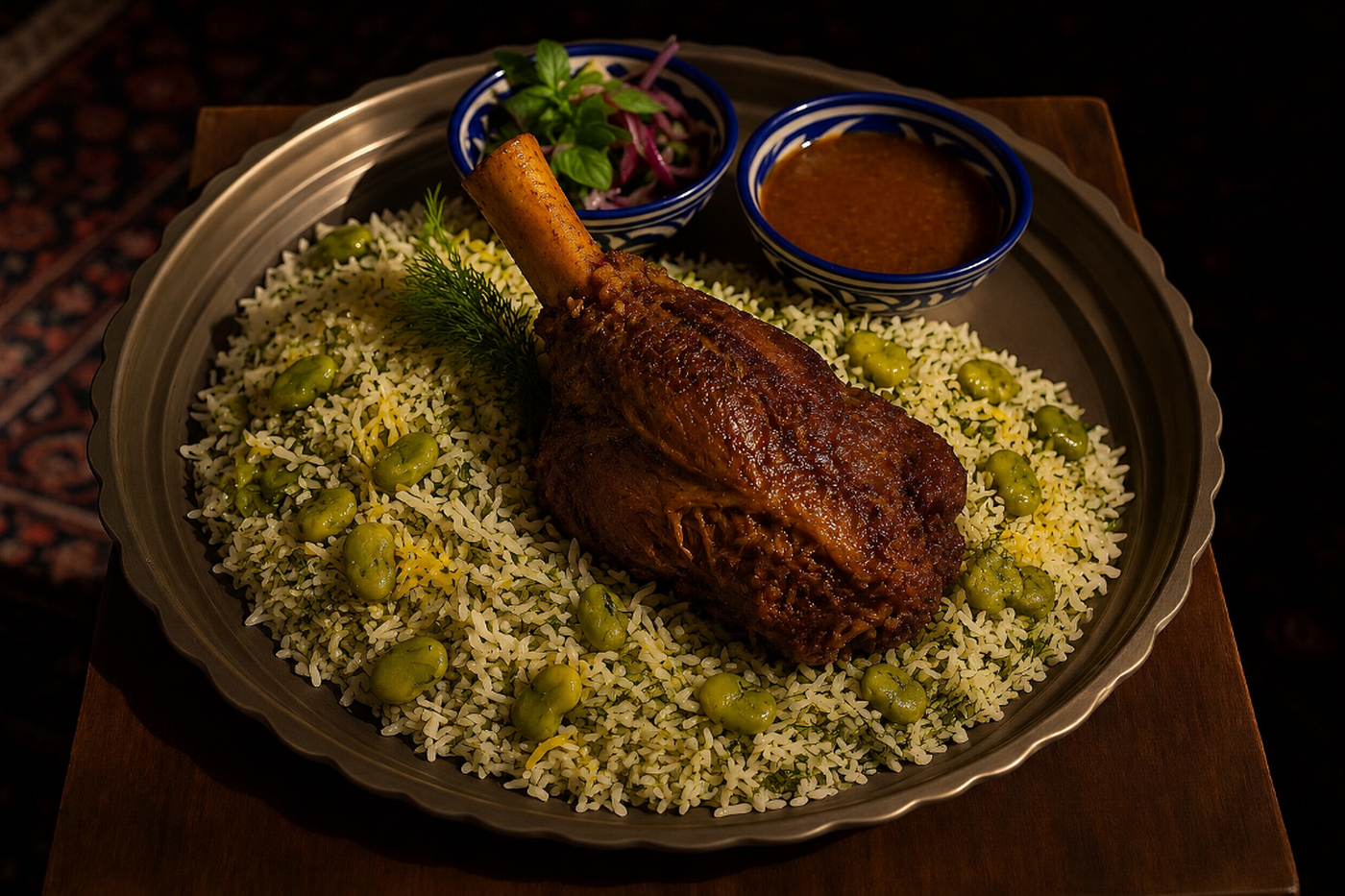 Lamb Shank with Baghali Polo ⭐.