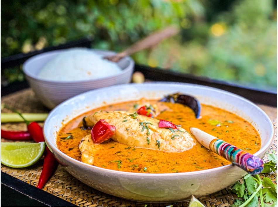 Tropical Yellow Sea Bass Curry.