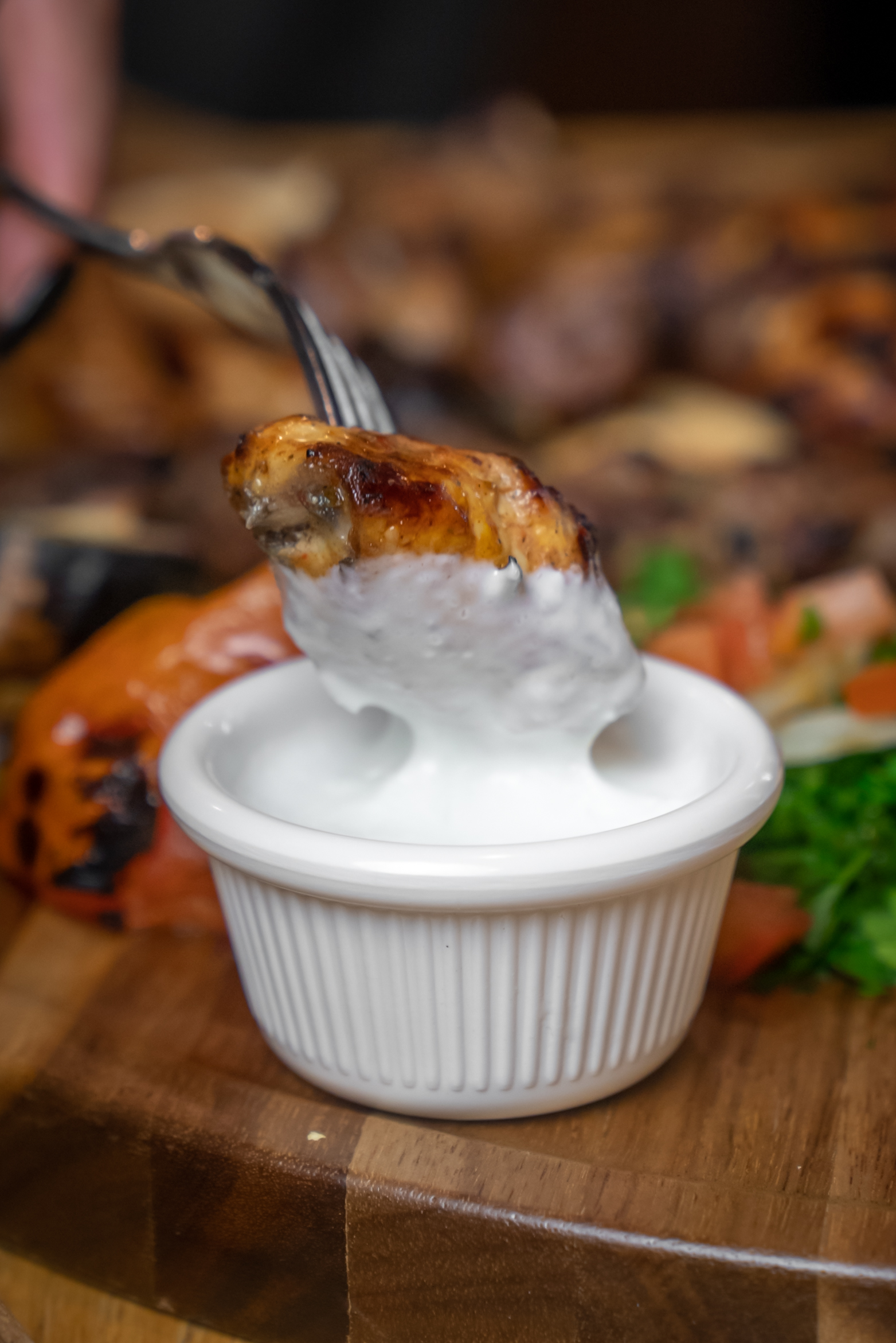 Mediterranean-style Grilled Wings Meal.