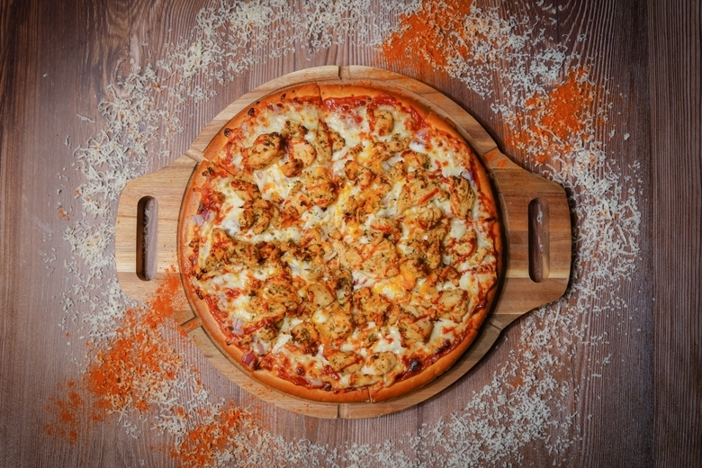 Desi BBQ Chicken Pizza.