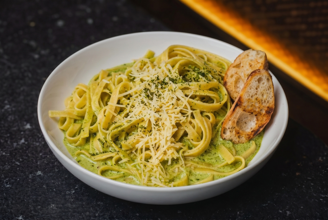 Creamy Pesto Pasta.