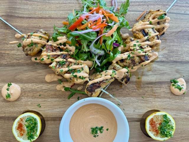 Bang Bang Chicken Skewers.