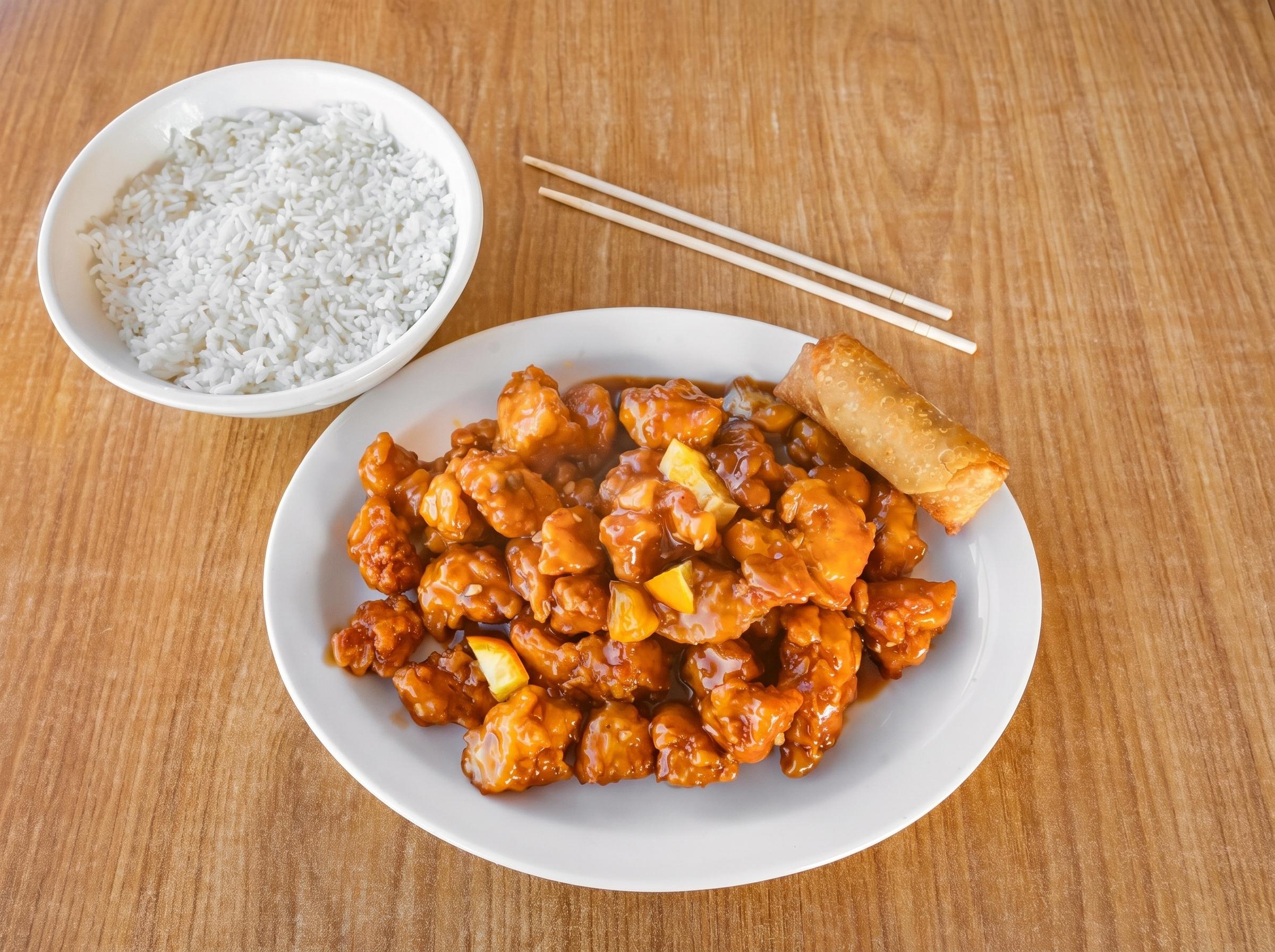 ORANGE CHICKEN.