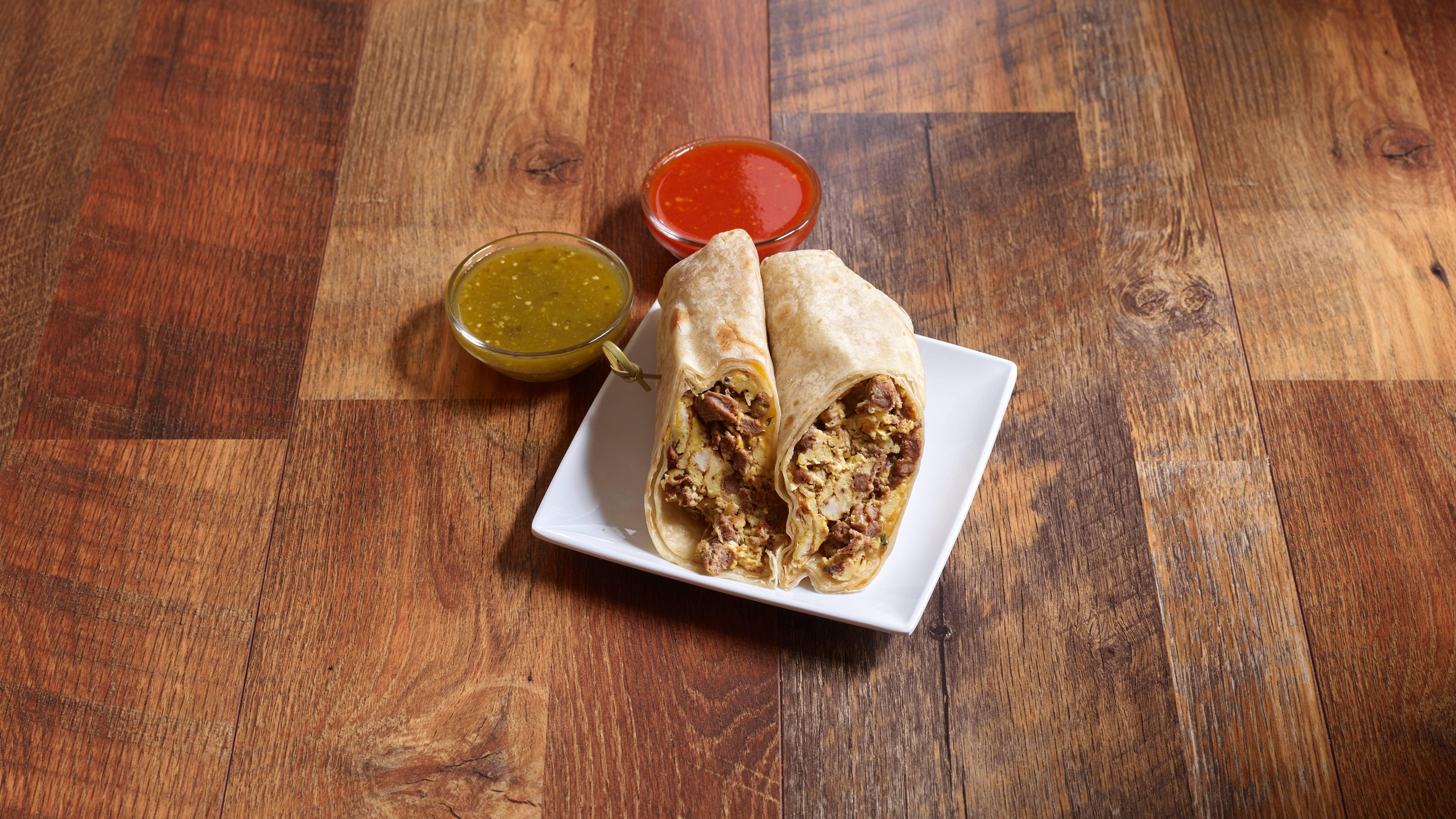 Sausage Breakfast Burrito.