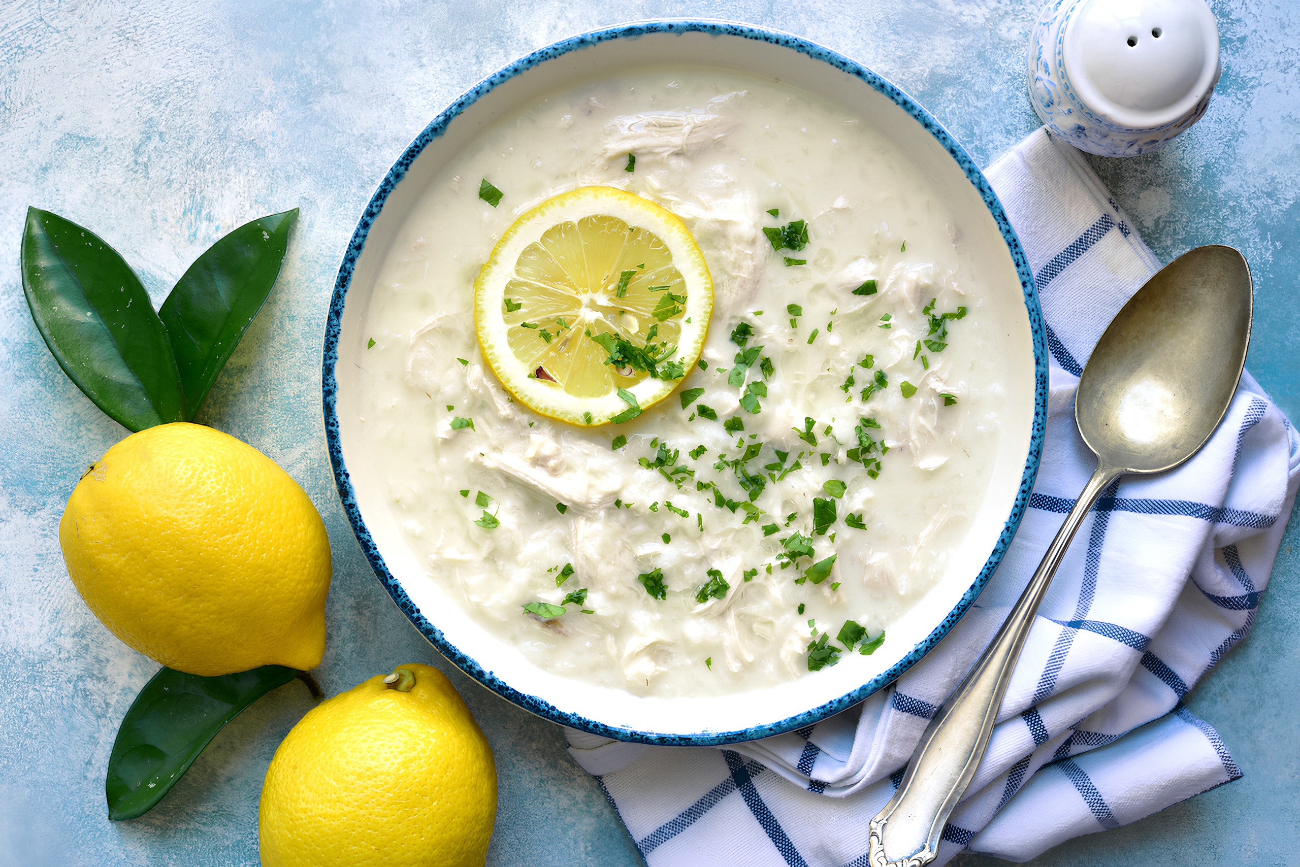 AVGOLEMONO SOUP (Traditional Greek Lemon Chicken Soup).