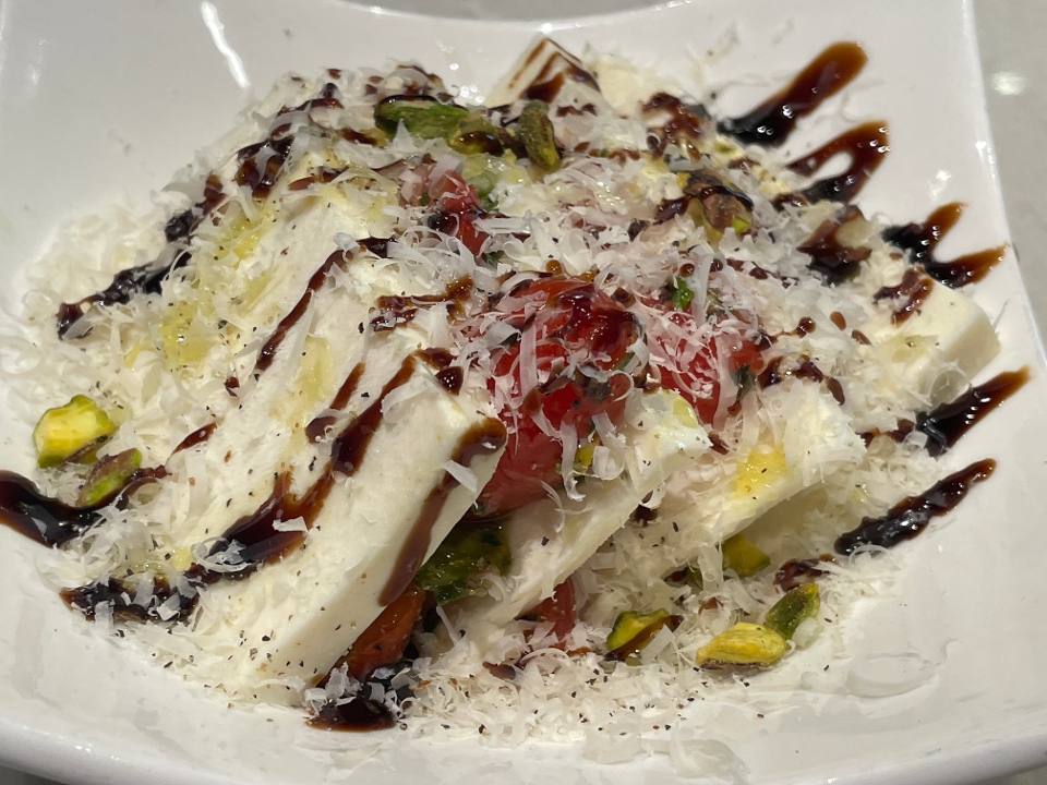 Pistachio Pesto Caprese Salad.