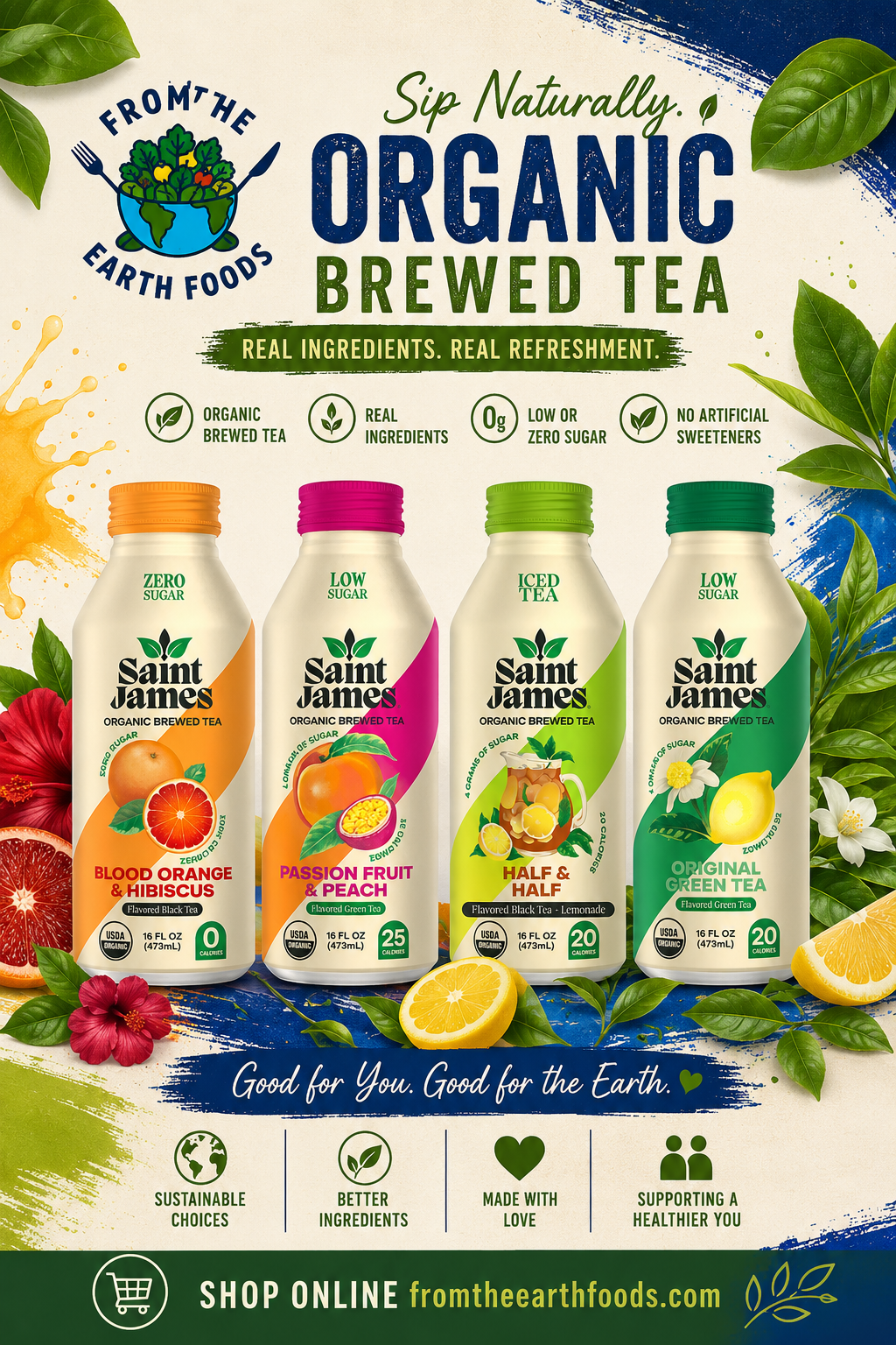 Saint James Brewed Teas.