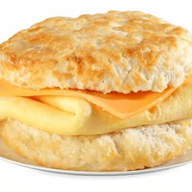 Egg & Cheddar on Buttermilk Biscuit.