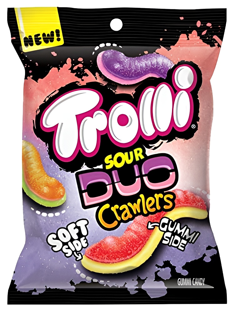 Trolli Sour Brite Duo Crawlers  Gummy Worm Candy  4.25 Oz.