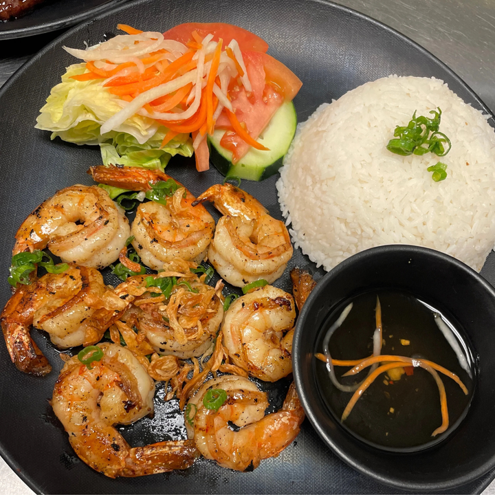 Grilled Shrimp & Rice.