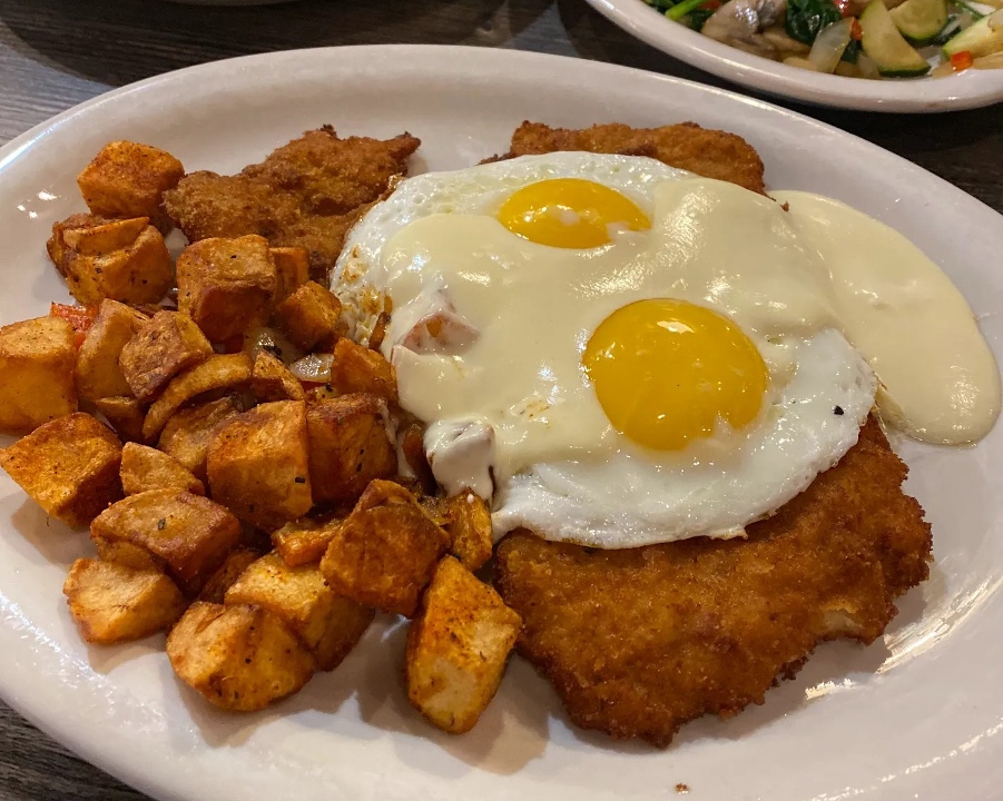 Schott Schnitzel and Eggs.