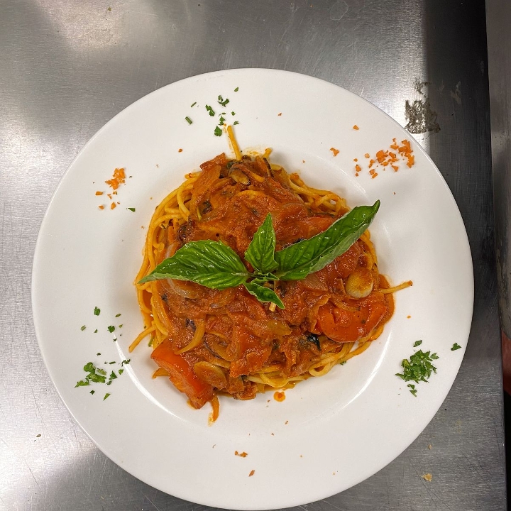 Spaghetti Marinara Sauce Dinner.